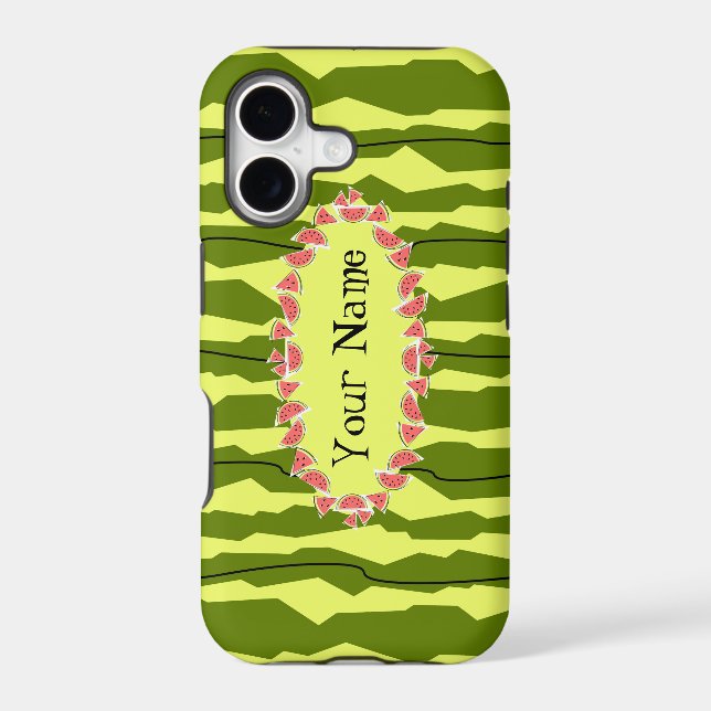 Watermelon Stripe oval 'Name' horizontal (Back)