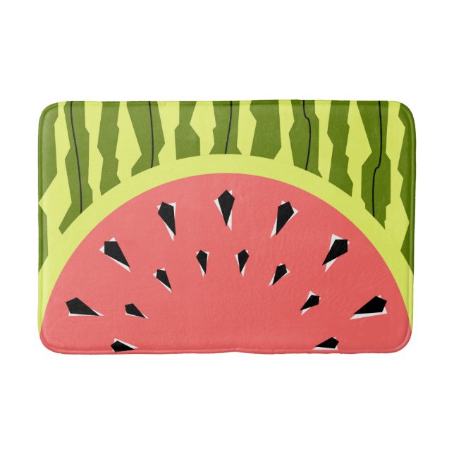 Watermelon Stripe Pink bath mat (Front)