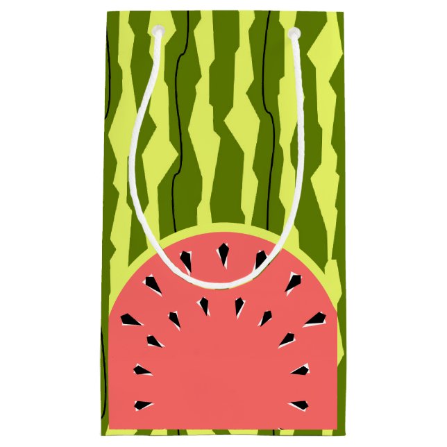 Watermelon Stripe Pink Small Gift Bag (Front)