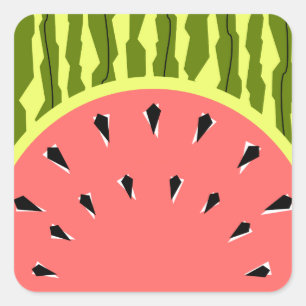 Watermelon Stripe Pink square Sticker