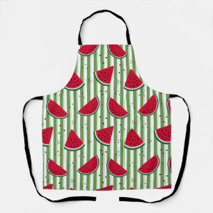 Watermelon Stripe Seamless Pattern Apron