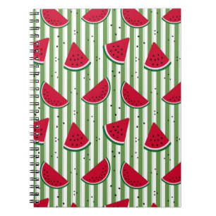 Watermelon Stripe Seamless Pattern Notebook