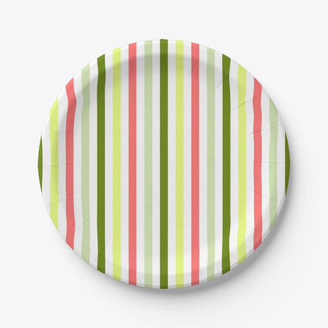 Watermelon Stripe Thin paper plates (Front)