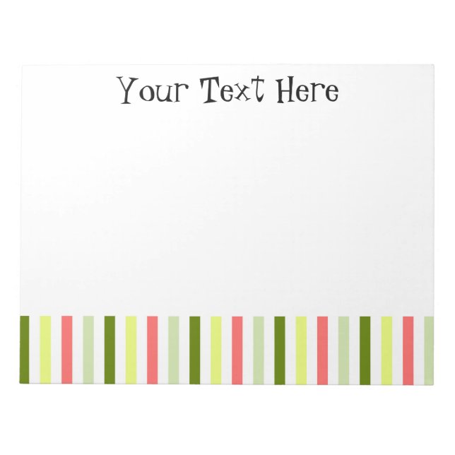 Watermelon Stripe Thin Text Notepad (Front)