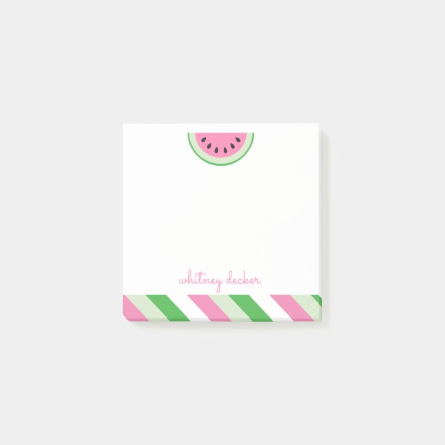 Watermelon Stripes Personalized Notepad (Front)