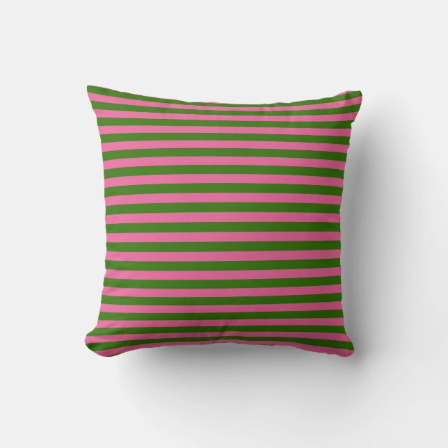 Watermelon Stripes Throw Pillow (Front)