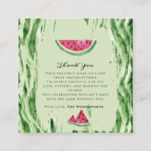 Watermelon Summer Baby Girl Thank You  Enclosure Card