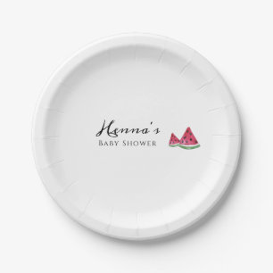 Watermelon Summer Baby Shower  Paper Plate