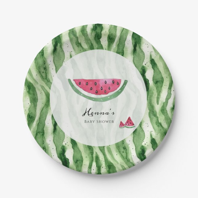 Watermelon Summer Baby Shower  Paper Plate (Front)