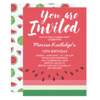 garden birthday party invitations