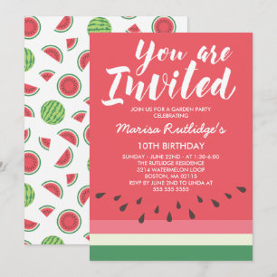 Watermelon Summer Birthday Party Invitation
