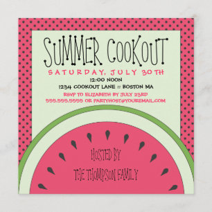 Watermelon Summer Cookout Invitation