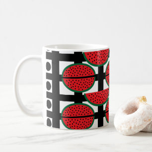 Watermelon Summer Fruit Geometric Pattern Coffee Mug