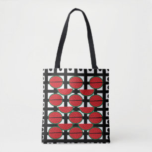 Watermelon Summer Fruit Geometric Pattern Tote Bag