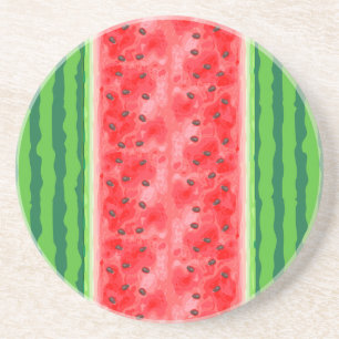 Watermelon summer fruit stripes coaster