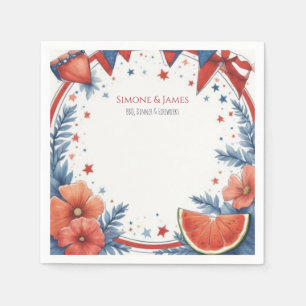 Watermelon Summer July 4th Party Decor Napkin