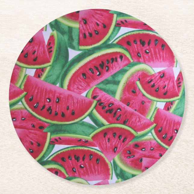 Watermelon summer party coasters (Front)