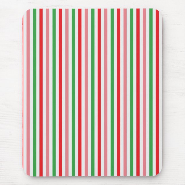 Watermelon Summer Stripes Digital Paper  Mouse Pad (Front)
