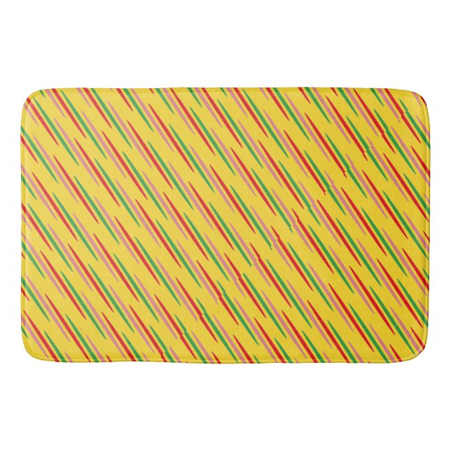 Watermelon Summer Stripes Pattern-56204 Bath Mat (Front)
