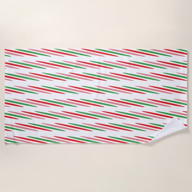 Watermelon Summer Stripes Pattern-56204 Beach Towel (Front)