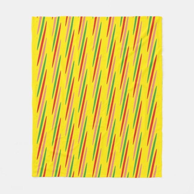 Watermelon Summer Stripes Pattern-56204 Fleece Blanket (Front)