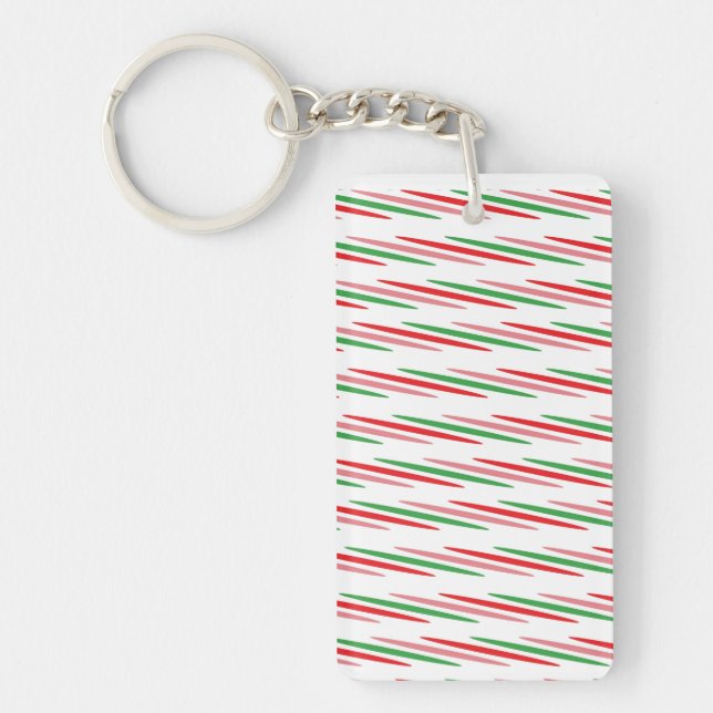 Watermelon Summer Stripes Pattern-56204 Keychain (Front)