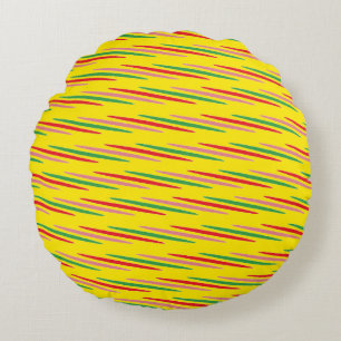 Watermelon Summer Stripes Pattern-56204 Round Pillow
