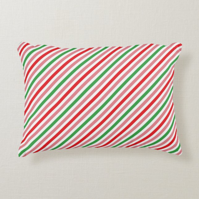 Watermelon Summer Stripes Pattern-56206 Accent Pillow (Front)