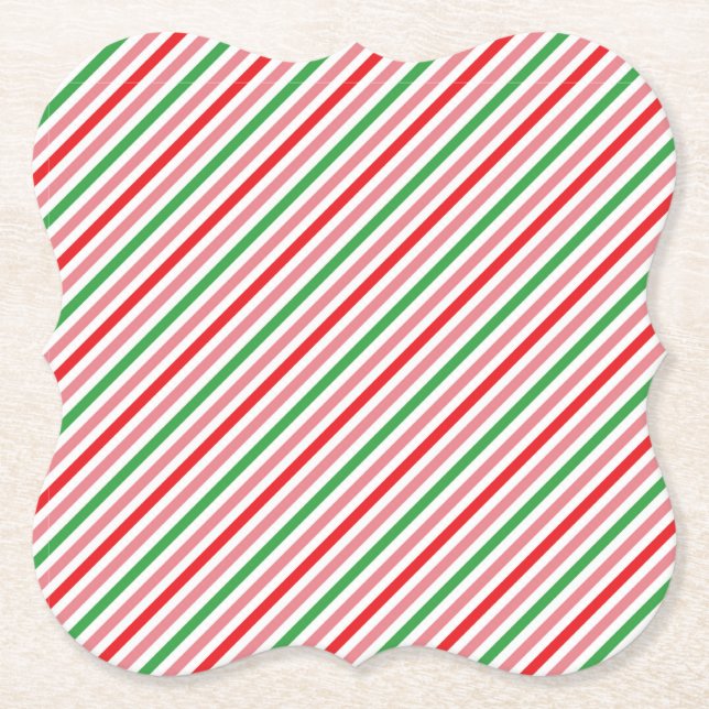 Watermelon Summer Stripes Pattern-56206 Paper Coaster (Front)