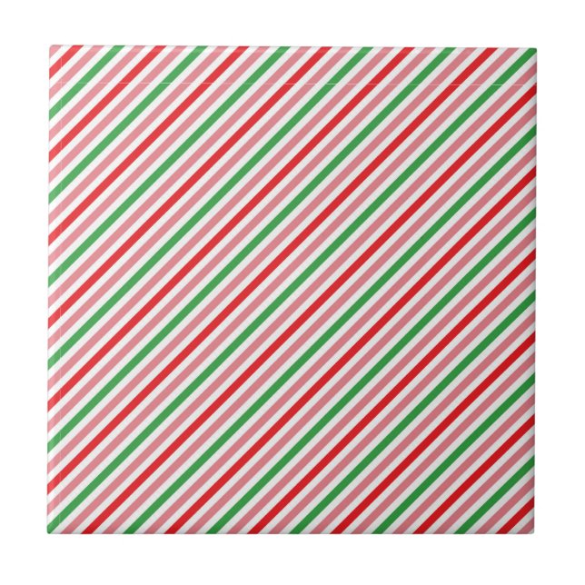 Watermelon Summer Stripes Pattern-56206 Tile (Front)