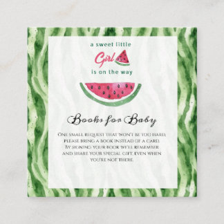 Watermelon Summer Sweet Girl Books for Baby  Enclosure Card
