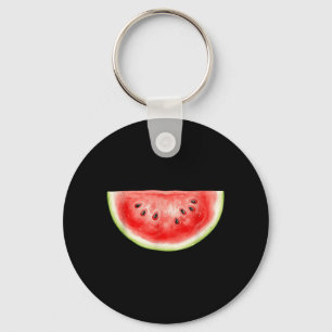 Watermelon Summer Watercolor Fruit Slice Juicy Keychain