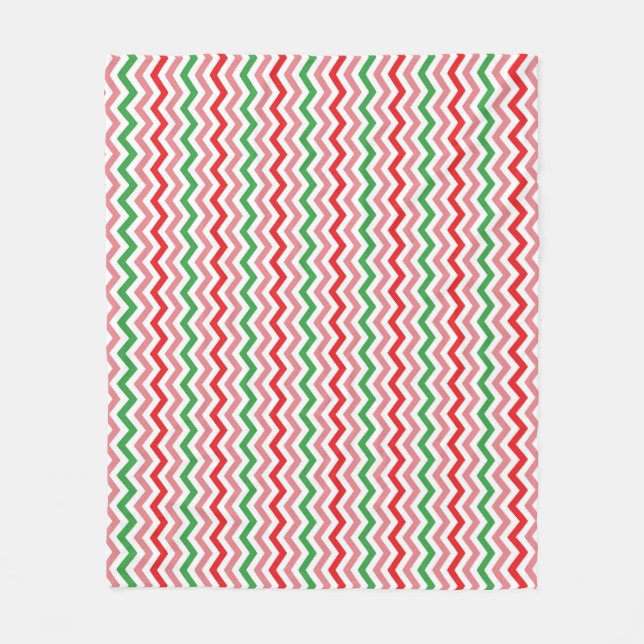 Watermelon Summer Zigzag Stripes Pattern-56209 Fleece Blanket (Front)