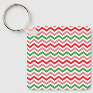 Watermelon Summer Zigzag Stripes Pattern-56209 Keychain