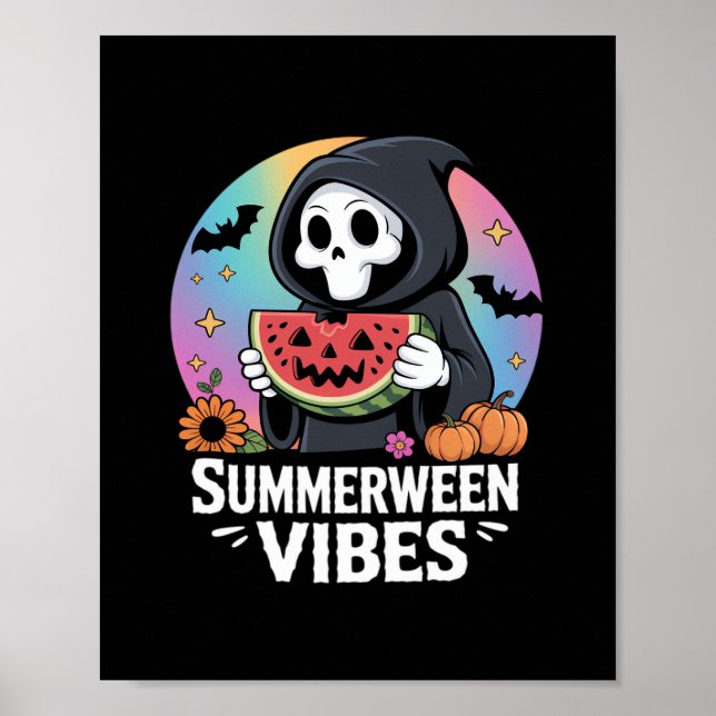 Watermelon Summerween Skeleton Vibes Poster (Front)
