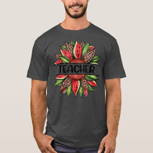 Watermelon Sunflower Hello Summer Teacher T-Shirt