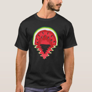 Watermelon Sunset Sunrise Reflection Sand Surf Su T-Shirt