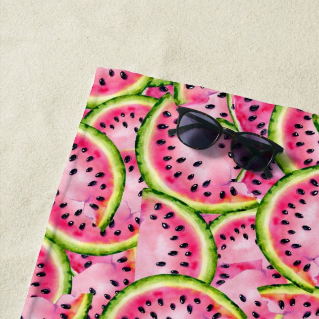 Watermelon Surprise Beach Towel (In Situ)