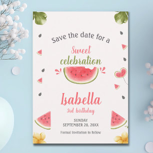 Watermelon Sweet Girl Fruit Save the Date