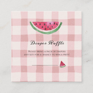 Watermelon Sweet Girl Summer Diaper Raffle   Enclosure Card