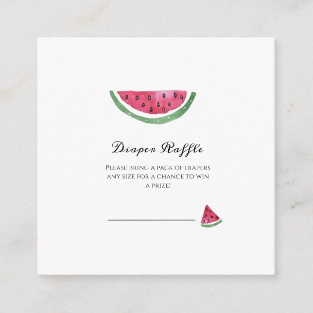 Watermelon Sweet Girl Summer Diaper Raffle   Enclosure Card (Front)