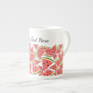 Watermelon Text Bone China Mug