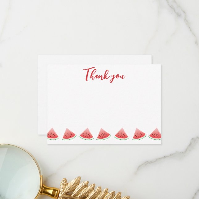 Watermelon Thank You Card (Front/Back In Situ)