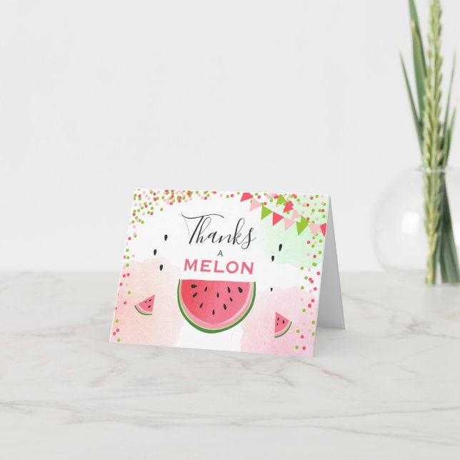 Watermelon Thank you card One in a melon summer (Front)