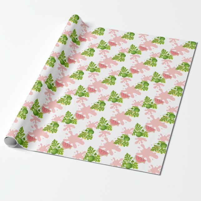 Watermelon Theme baby Shower Wrapping Paper (Unrolled)