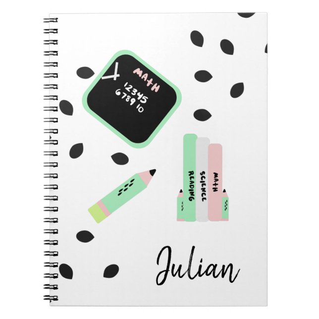 Watermelon Theme Back to School Kids Name  Notebook (Front)