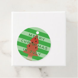 Watermelon Tree Christmas in July Green Striped Favour Tags