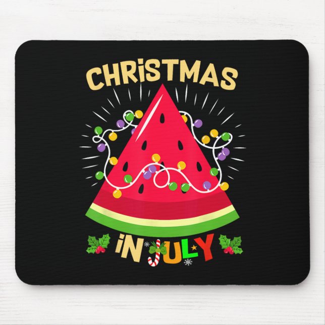 Watermelon Tree Funny Christmas In July Beach Summ Mouse Pad (Front)