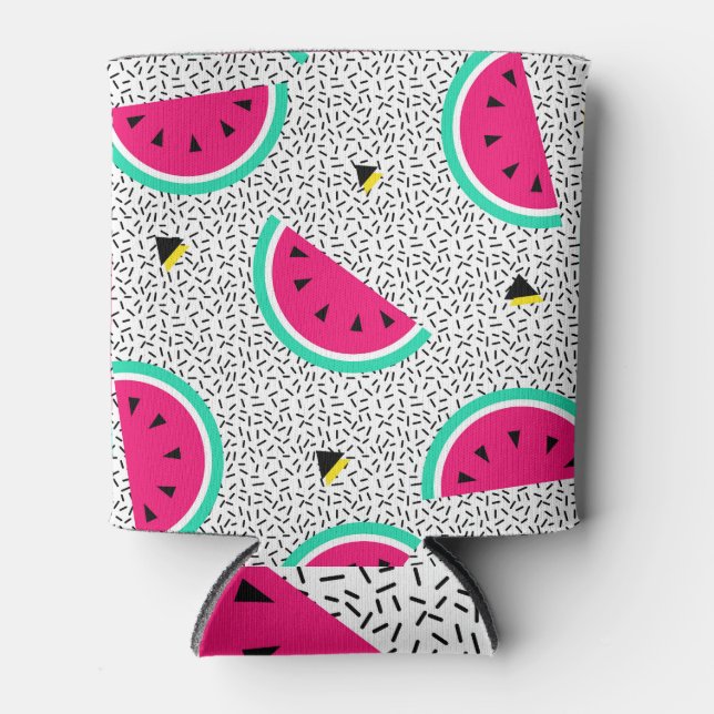 Watermelon triangles: retro summer texture. can cooler (Front)