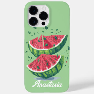 Watermelon Tropical Fresh Custom Green and pink Case-Mate iPhone 14 Pro Max Case